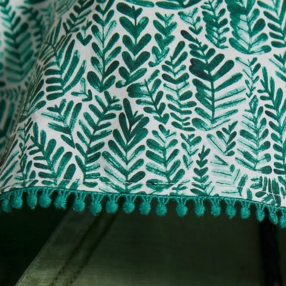 Anthropologie Green Botanic Print Strapless Tube Top - Picture 7 of 9